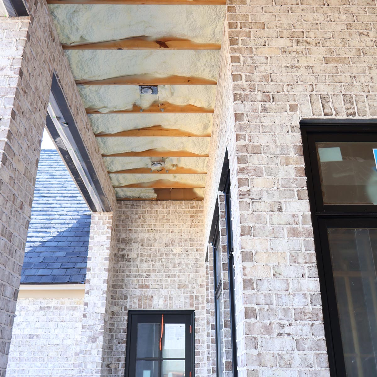 spray foam insulation on residential porch