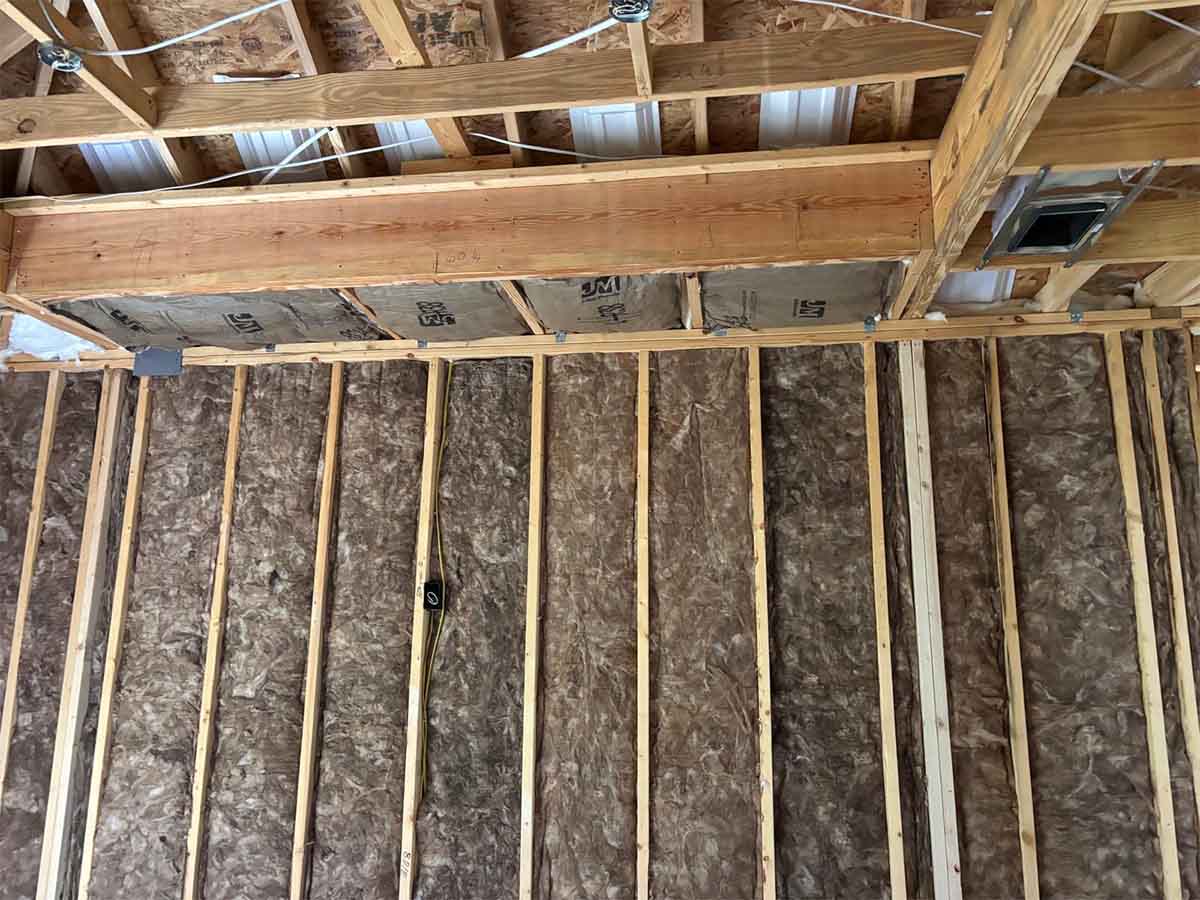 Quality Insulation of Valdosta installed fiberglass batts in wall cavities.